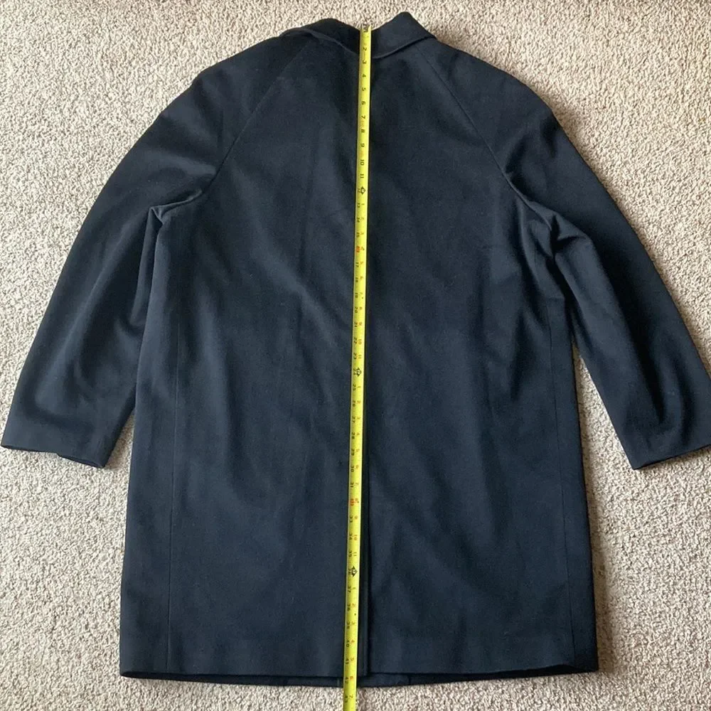 John W Nordstrom Black Loro Piana Storm System Wool 3/4 Top Coat Car Coat 46 XL